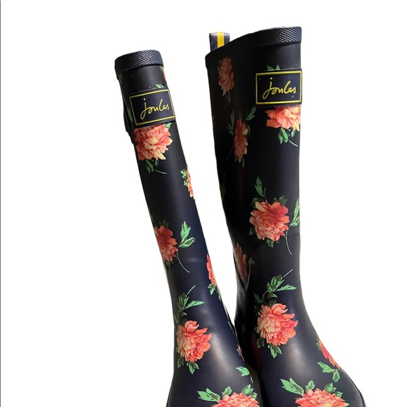 Joules Women’s floral Tall Rain Boots Size 7 - Picture 4 of 8